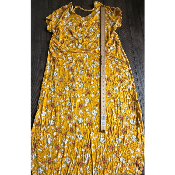 LuLaRoe Maxi Dress Size M Yellow Floral - Picture 4 of 6